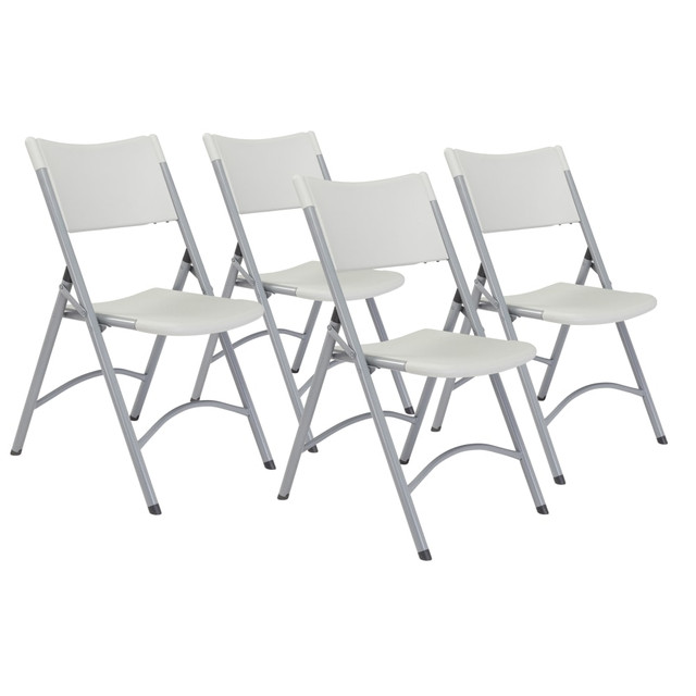 NATIONAL PUBLIC SEATING CORP National Public Seating 602  Series 600 Folding Chairs, Gray/Textured Gray, Pack Of 4 Chairs