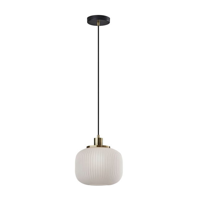 ADESSO INC Adesso 4276-21  Hazel Pendant Lamp, 10inW, Frosted Glass Shade/Antique Brass Base