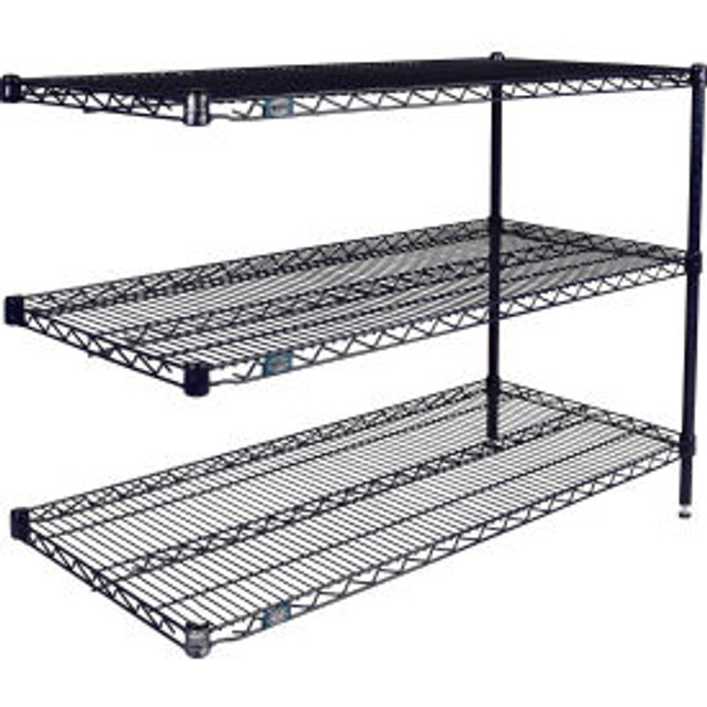 Global Industrial Nexel® 3 Shelf Nexelon® Blue Wire Shelving Unit Add On 30""W x 24""D x 34""H p/n B3151531