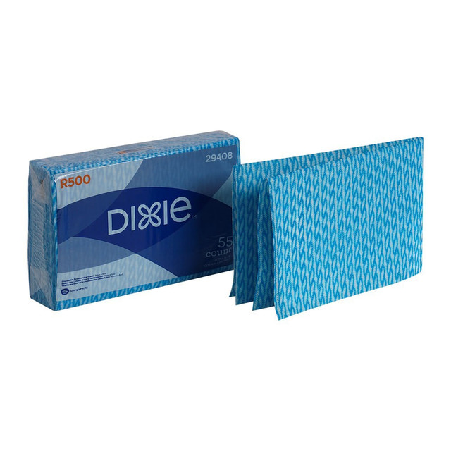 GEORGIA-PACIFIC CORPORATION 29408 GP Pro Dixie R500 Disposable Food Service Towels, White/Blue, 55 Sheets Per Pack, Case Of 6 Packs