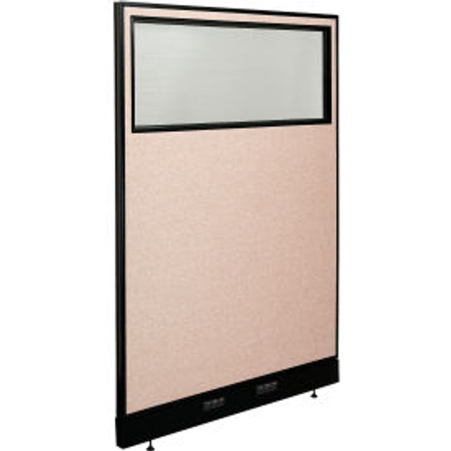 Global Industrial Interion® Electric Office Partition Panel with Partial Window 48-1/4""W x 100""H Tan p/n 695789WETN