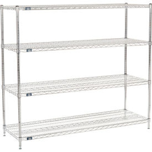 Global Industrial Nexel® 4 Shelf Chrome Wire Shelving Unit Starter 60""W x 21""D x 63""H p/n 796153