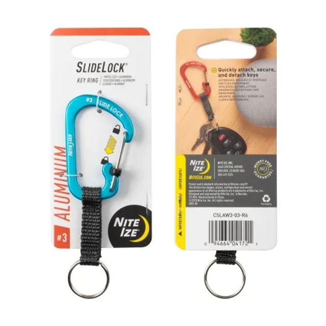Nite-Ize CSLAW3-03-R6 SlideLock Key Ring Aluminum