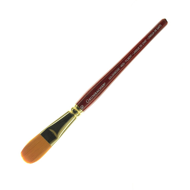 KOH-I-NOOR RAPIDOGRAPH, INC. 4625.10 Grumbacher Goldenedge Watercolor Paint Brush, Size 10, Filbert, Synthetic Filament, Dark Red