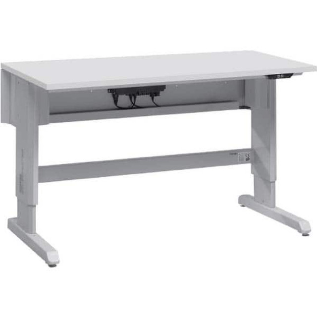 Treston 14-C10349120 Stationary Work Benches, Tables; Bench Style: Work Bench ; Leg Style: C-Leg (Cantilever); Motor Height Adjustment ; Color: Gray ; Load Capacity (Lb.): 880 ; Top Material: Laminate ; Top Thickness: 1mm; 1in