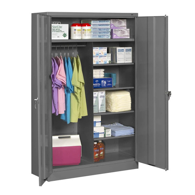 Tennsco J1878C-N-BK Combination Steel Storage Cabinet: 48" Wide, 18" Deep, 78" High