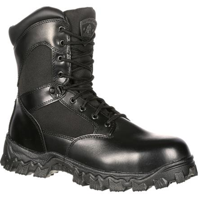 Rocky International FQ0002173BK8W Alpha Force Zipper Waterproof Public Service Boot