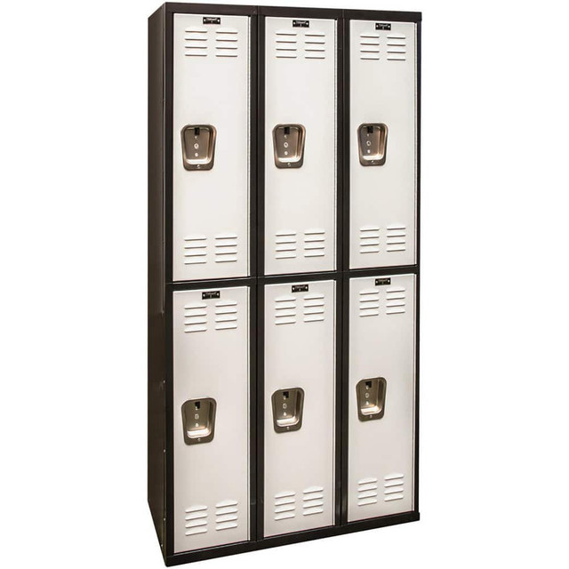 Hallowell U3282-2A-MP Lockers; Locker Style: Horizontal ; Locker Configuration: 3-Wide ; Assembled: Yes ; Shelf Capacity: 0 ; Handle Type: Recessed ; Locker Material: Steel