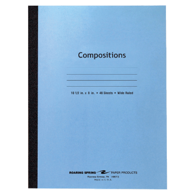 ROARING SPRING BLANK BOOK COMPANY 77501 Roaring Spring Composition Notebook, 8in x 10-1/2in, 48 Sheets, Blue ROARING SPRING BLANK BOOK COMPANY 77501 Roaring Spring Composition Notebook, 8in x 10-1/2in, 48 Sheets, Blue
