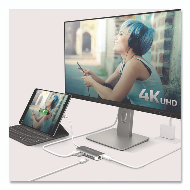 J5CREATE JCD383 USB-C Multiport Adapter, Gray/White