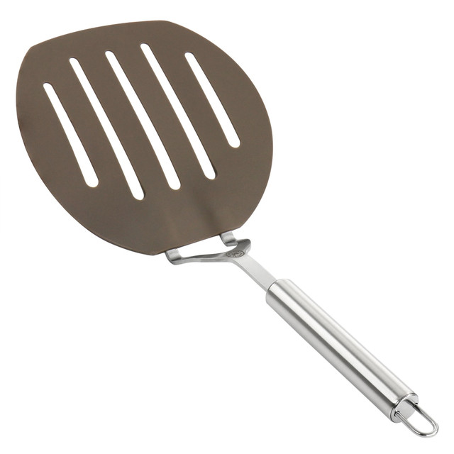 GIBSON OVERSEAS INC. Martha Stewart 995117574M  Wide Slotted Pancake Turner, Taupe