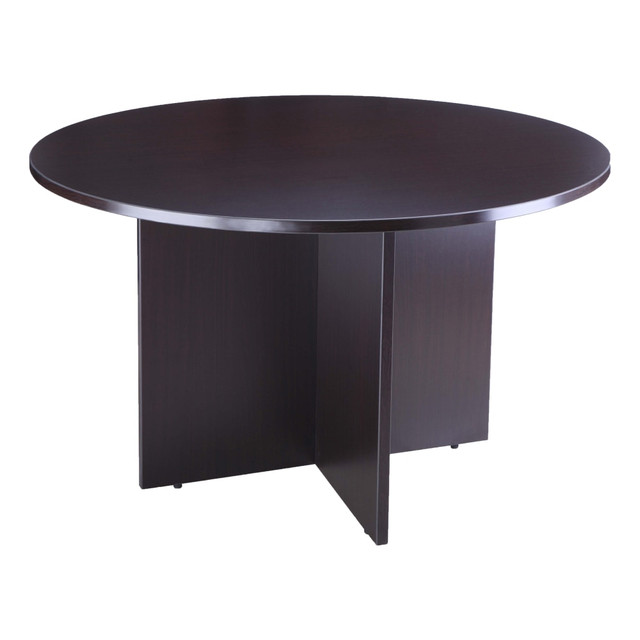 NORSTAR OFFICE PRODUCTS INC. N127-MOC Boss Office Products 42inW Round Wood Conference Table, Mocha NORSTAR OFFICE PRODUCTS INC. N127-MOC Boss Office Products 42inW Round Wood Conference Table, Mocha