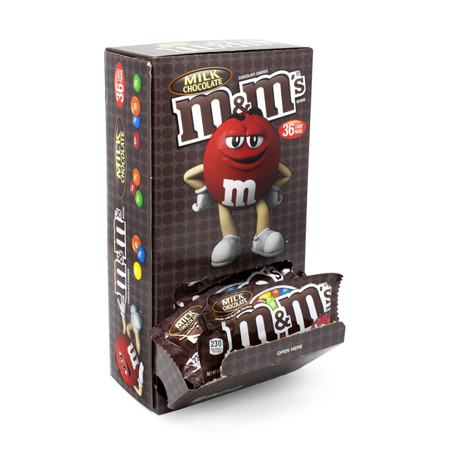 MARS CHOCOLATE NORTH AMERICA LLC 551489 M&Ms Milk Chocolate Candies, 1.69 Oz, Pack Of 36 Bags