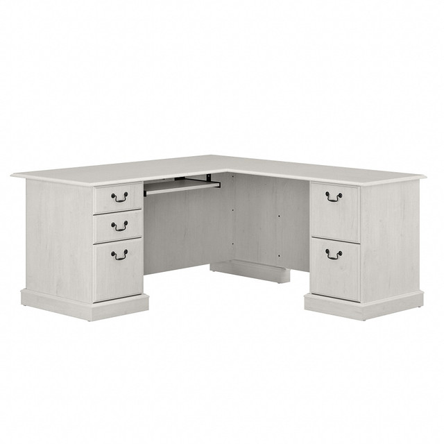 BUSH INDUSTRIES INC. EX45770-03K Bush Business Furniture Saratoga 66inW L-Shaped Corner Desk With Drawers, Linen White Oak, Standard Delivery BUSH INDUSTRIES INC. EX45770-03K Bush Business Furniture Saratoga 66inW L-Shaped Corner Desk With Drawers, Linen White Oak, Standard Delivery