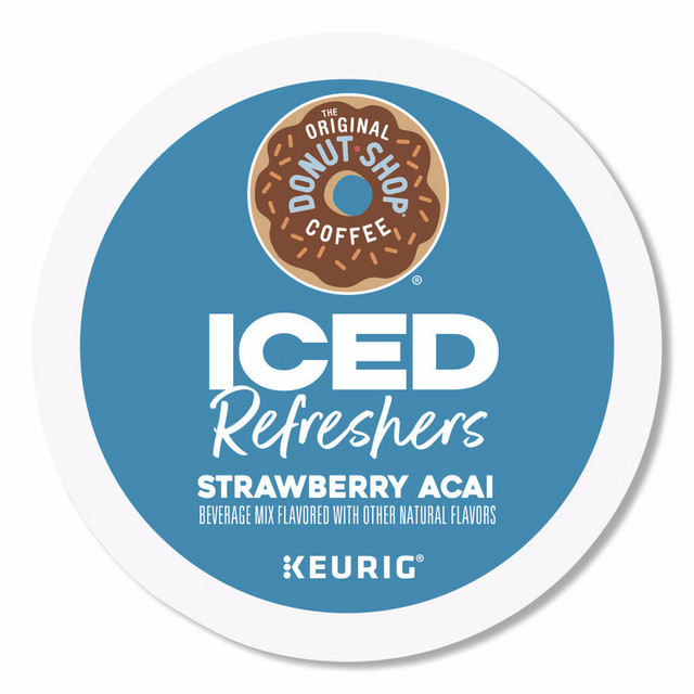 KEURIG DR PEPPER The Original Donut Shop® 0237 ICED Refreshers K-Cup Pods, Strawberry Acai, 20/Box