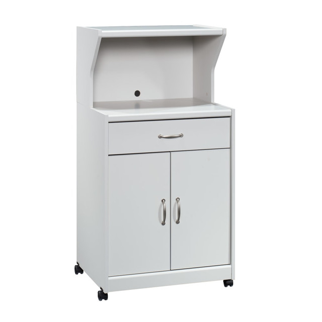 SAUDER WOODWORKING CO. 431243 Sauder 25inW Storage, Microwave And Kitchen Cart, Modern Gray SAUDER WOODWORKING CO. 431243 Sauder 25inW Storage, Microwave And Kitchen Cart, Modern Gray