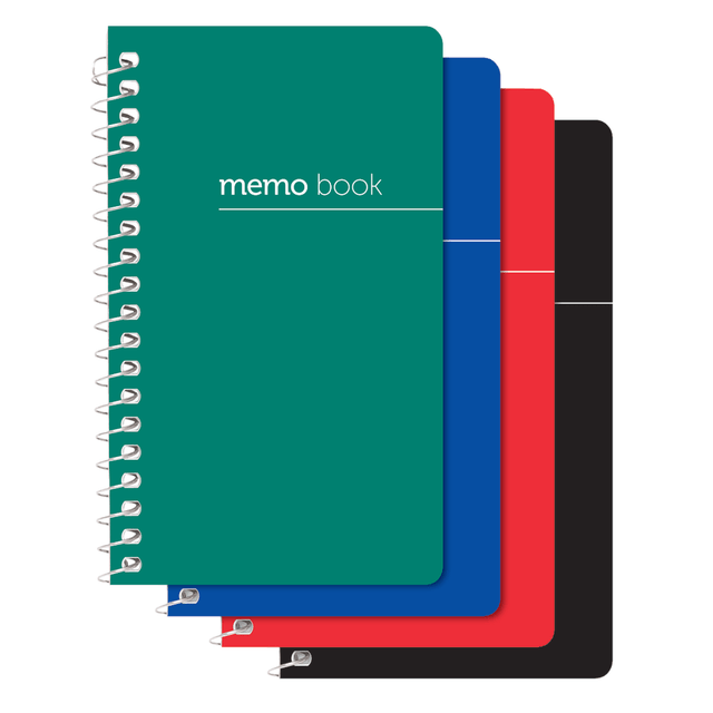 OFFICE DEPOT CJV013  Brand Wirebound Side-Opening Memo Books, 3in x 5in, College Ruled, 60 Sheets, Assorted Colors (No Color Choice), Pack Of 3