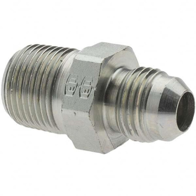 Parker -16418-4 Steel Flared Tube Adapter: 3/8" Tube OD, 3/8-19 Thread, 37 ° Flared Angle
