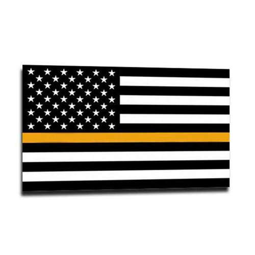 Thin Blue Line TGOLD-S-AMERICAN-46 Gold Line American Flag Sticker, 4 x 6 Inches