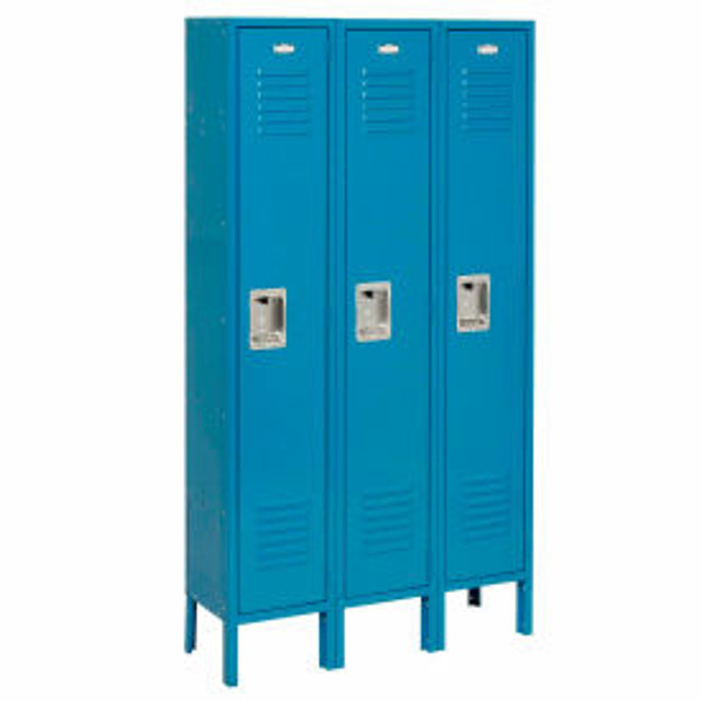 Global Industrial™ Infinity® 1-Tier 3 Door Locker 36""W x 12""D x 66""H Blue Unassembled p/n 254110BL