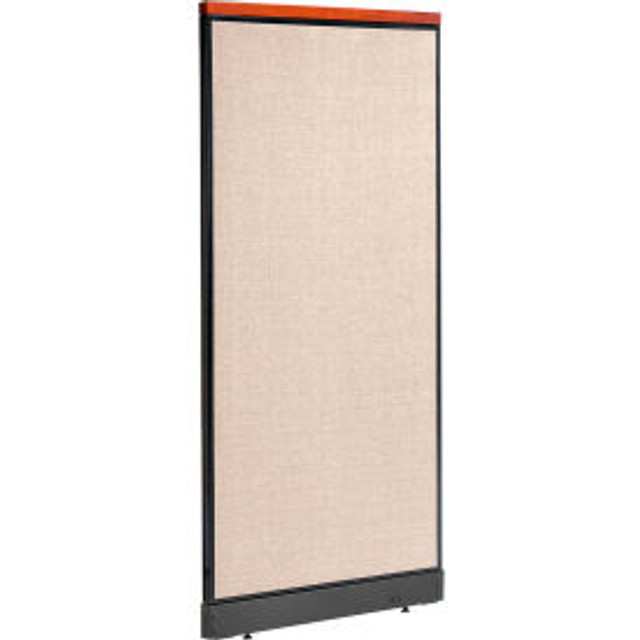 Global Industrial Interion® Deluxe Non-Electric Office Partition Panel with Raceway 36-1/4""W x 77-1/2""H Tan p/n 277548NTN