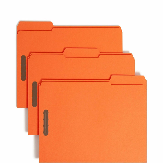 SMEAD MFG CO 12540 Smead Color Fastener Folders With Reinforced Tabs, 8 1/2in x 11in, Letter Size, 1/3 Tab Cut, Orange, Box Of 50 Folders SMEAD MFG CO 12540 Smead Color Fastener Folders With Reinforced Tabs, 8 1/2in x 11in, Letter Size, 1/3 Tab Cut, Orange, Box Of 50 Folders