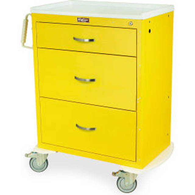 Harloff Company Harloff Tall Isolation Cart3 Drawers & Standard Key Lock37-1/2""Wx22""Lx42-63/100""HNavy p/n MDS3030K03-Navy