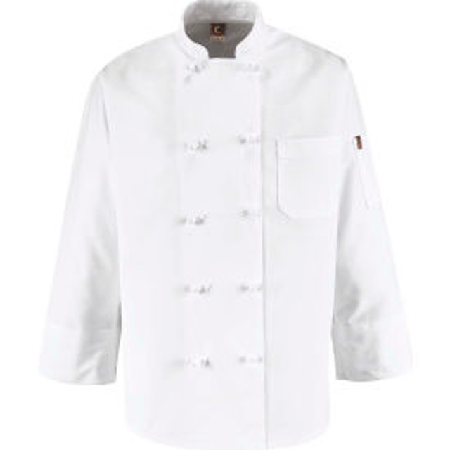 Vf Imagewear Inc Chef Designs 10 Button-Front Chef Coat Knot Buttons White Polyester S p/n 0421WHRGS