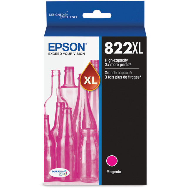 EPSON AMERICA INC. Epson T822XL320-S  822XL DuraBrite Magenta High-Yield Ink Cartridge, T822XL320-S