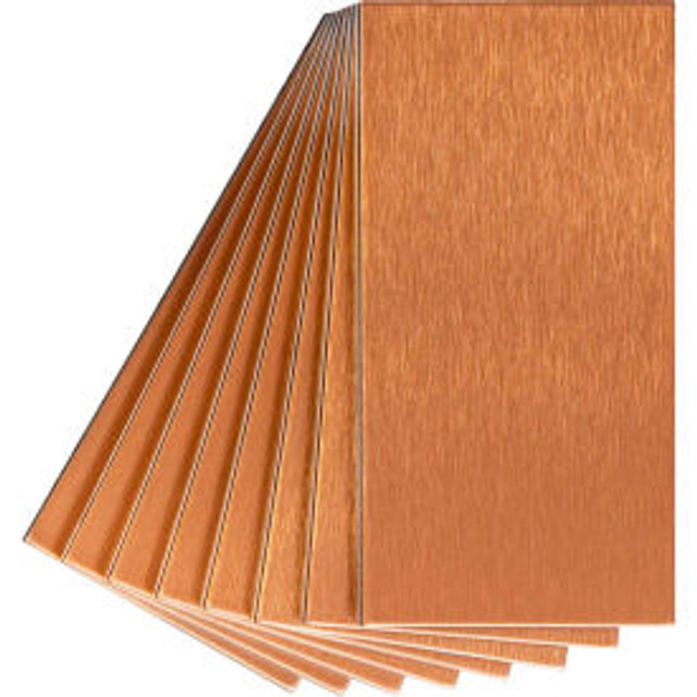 Acoustic Ceiling Products Aspect Long Grain 3"" X 6"" Brushed Copper Metal Decorative Wall Tile 8 Pack - A52-52 p/n A52-52