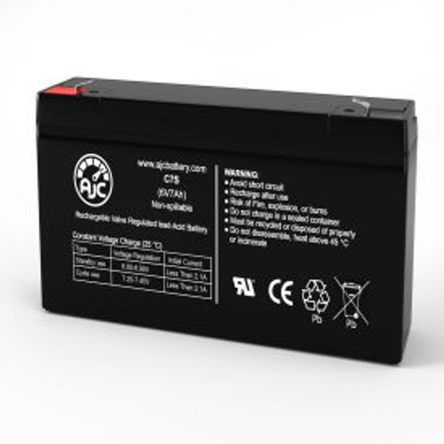 Battery Clerk LLC AJC® Emergi-Lite M19 Emergency Light Replacement Battery 7Ah 6V F1 p/n AJC-C7S-I-0-188286