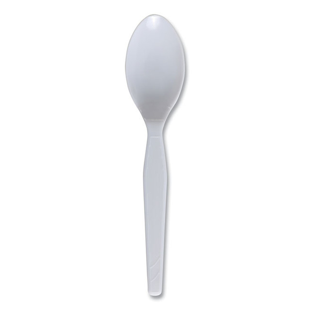 BOARDWALK SPOONMWPSCT Mediumweight Polystyrene Cutlery, Spoon, Plastic, White, 100/Box, 10 Boxes/Carton