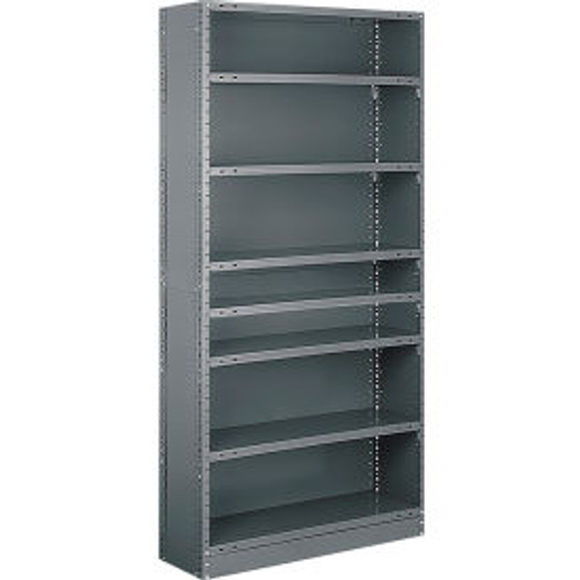 Tri-Boro Shelving Tri-Boro T-Bolt 8 Shelf 20 Ga Closed Steel Shelving Unit Starter 42""W x 12""D x 87""H Dark Gray p/n CST87-1242-8-Dark Gray