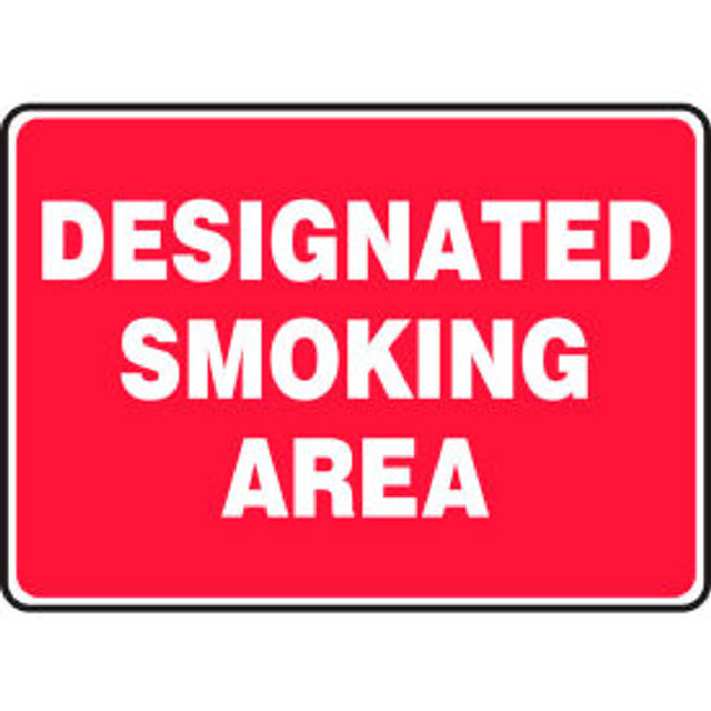 ACCUFORM MANUFACTURING Accuform MSMK404VP Designated Smoking Area Sign 10""W x 7""H Plastic p/n MSMK404VP