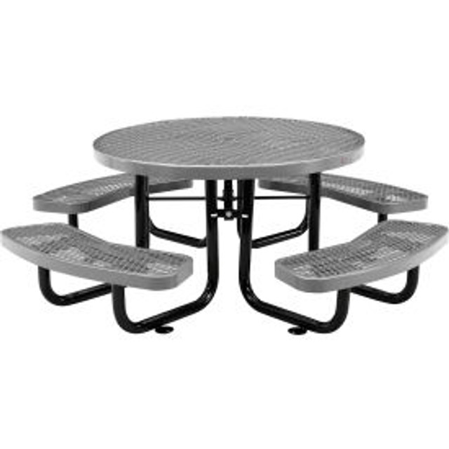 Global Industrial™ 46"" Round Kids Picnic Table Expanded Metal Gray p/n 277150KGY