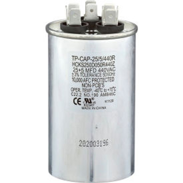 CARRIER ENTERPRISES LLC Tradepro® Run Capacitor 25 + 5 MFD 440V Round p/n TP-CAP-25/5/440R