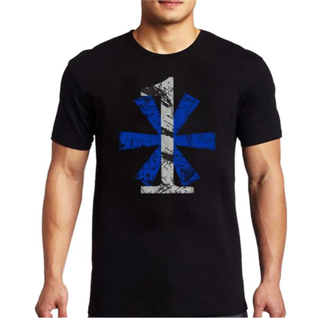 Thin Blue Line 1AS-BIG-BLACK-XXXL 1* Asterisk T-Shirt, Classic