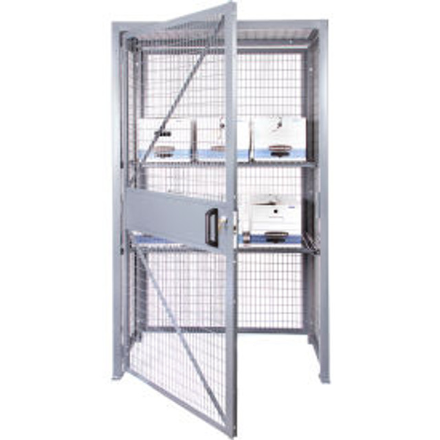 Folding Guard® Stor-More 2-Tier 1 Door Security Locker 48""W x 36""D x 84""H Gray Assembled p/n LPC-4836-7