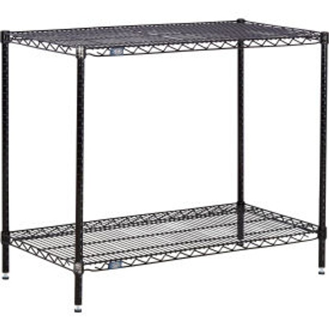 Global Industrial Nexel® 2 Shelf Black Epoxy Wire Shelving Unit Starter 72""W x 24""D x 34""H p/n B3081081