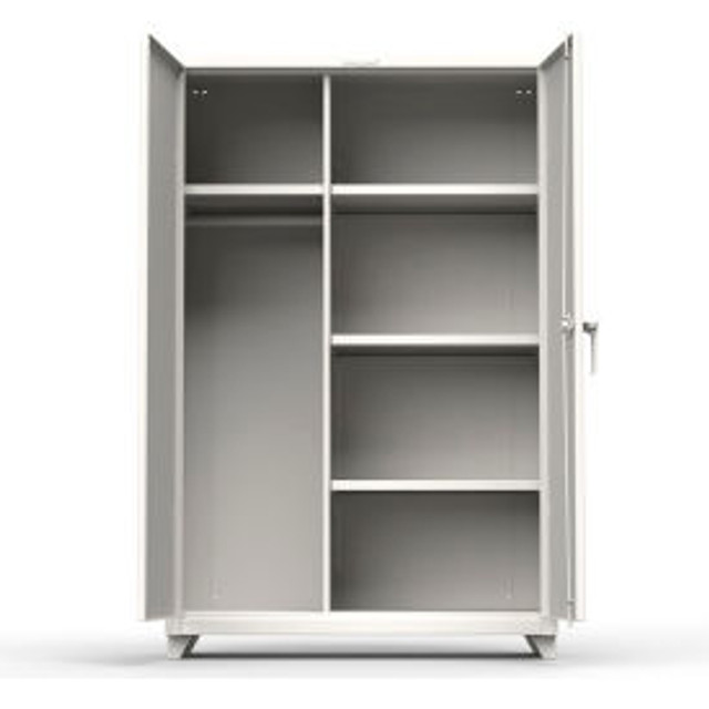 Strong Hold Products Stronghold Industrial Uniform Cabinet with 4 Shelves 48""W x 24""D x 75""H  White p/n 46-W-244-L-RAL9003