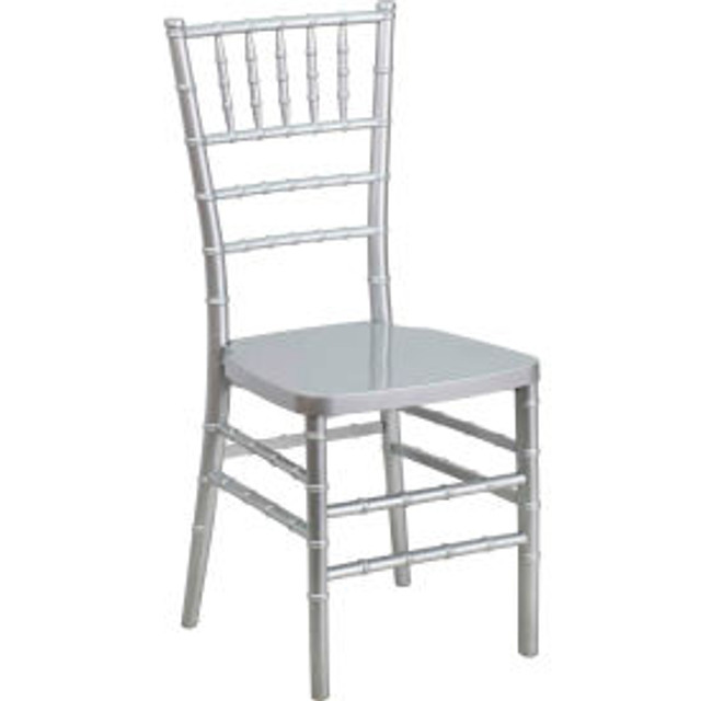 Global Industrial Flash Furniture Stacking Chiavari Chair - Resin - Silver - Hercules Premium Series p/n LE-SILVER-GG