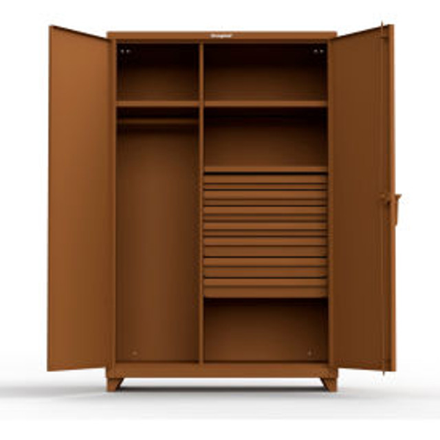 Strong Hold Products Stronghold Industrial Uniform Cabinet with 7 Drawers 48""W x 24""D x 75""H  Brown p/n 46-W-243-7DB-L-RAL8008