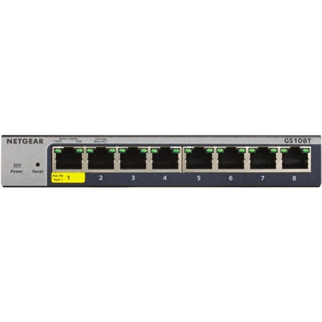 NETGEAR INC. GS108T-300NAS Netgear 8-Port Gigabit Smart Managed Pro Switch, GS108T-300NAS