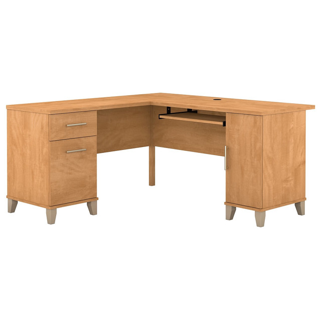 BUSH INDUSTRIES INC. WC81430K Bush Business Furniture Somerset 60inW L-Shaped Corner Desk, Maple Cross, Standard Delivery BUSH INDUSTRIES INC. WC81430K Bush Business Furniture Somerset 60inW L-Shaped Corner Desk, Maple Cross, Standard Delivery