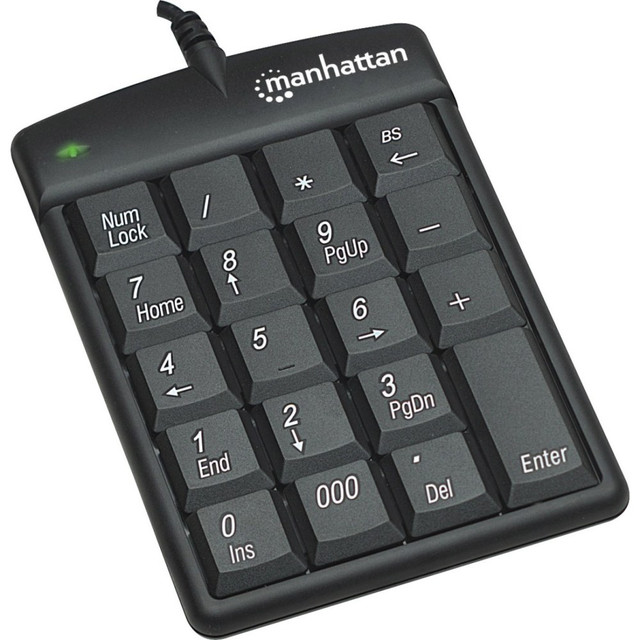 INTRACOM USA, INC. 176354 Manhattan 19-Key Wired Numeric Keypad, Black, 176354