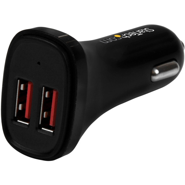 STARTECH.COM USB2PCARBKS  Dual Port USB Car Charger - Black - High Power 24W/4.8A - 2 port USB Car Charger