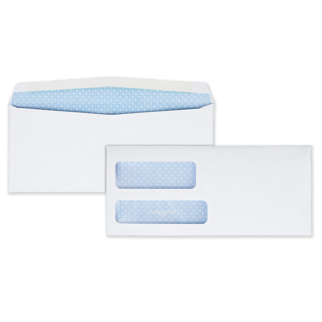 QUALITY PARK PRODUCTS 24532 Quality Park #8 5/8 Double-Window Envelopes, Left Windows (Top/Bottom), Gummed Seal, White, Box Of 500