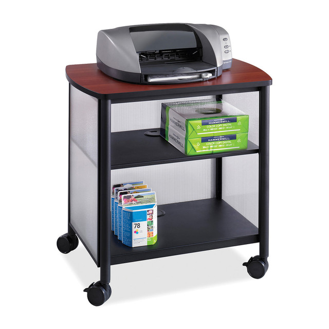 SAFCO PRODUCTS CO 1857BL Safco Impromptu Machine Stand, 26 1/2inH x 26 3/10inW x 21inD, Cherry/Black