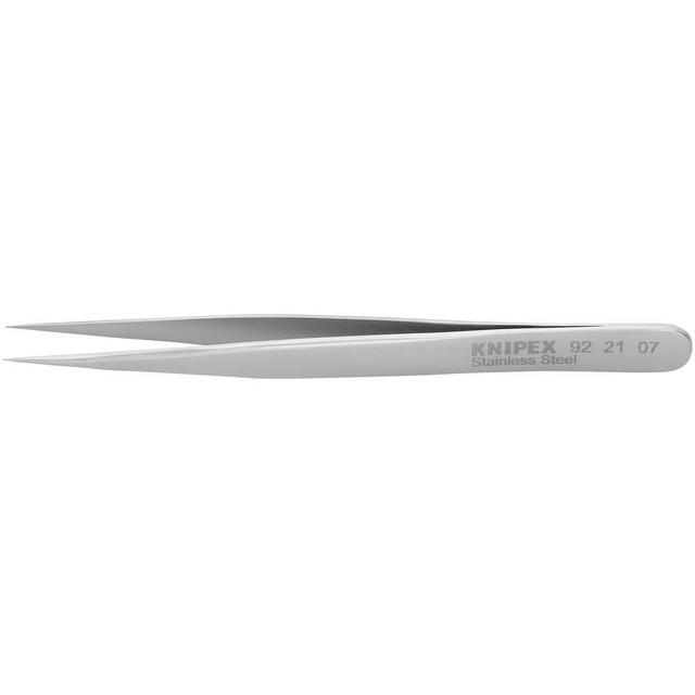 Knipex 92 21 07 Tweezers; Tweezer Type: Fine Point ; Pattern: Smooth Pointed Tip and Serrated Bent Tip ; Material: Stainless Steel ; Tip Type: Extra Fine ; Tip Shape: Pointed ; Overall Length (Inch): 4-1/2in