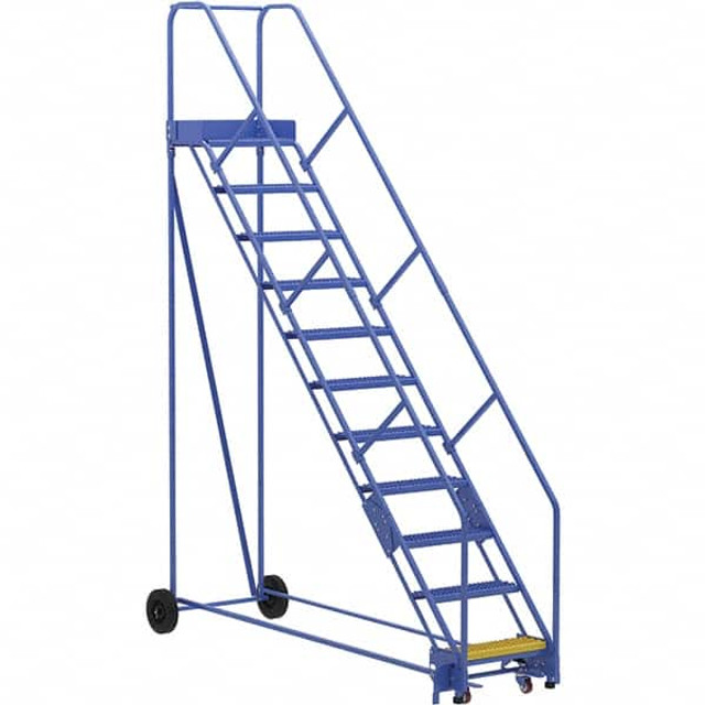 Vestil LAD-11-14-G-EZ Steel Rolling Ladder: Type 1A, 11 Step